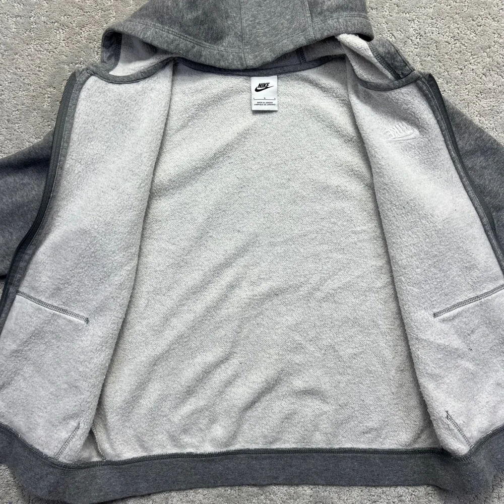 Nike Sportswear Hoodie Youth GS Large Gray Zip Up Club Fleece BV3699-091